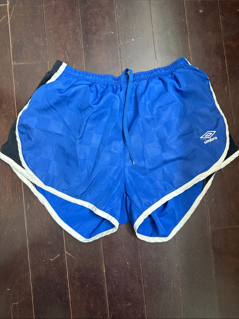 Umbro Blue Athletic Running Shorts with White Trim